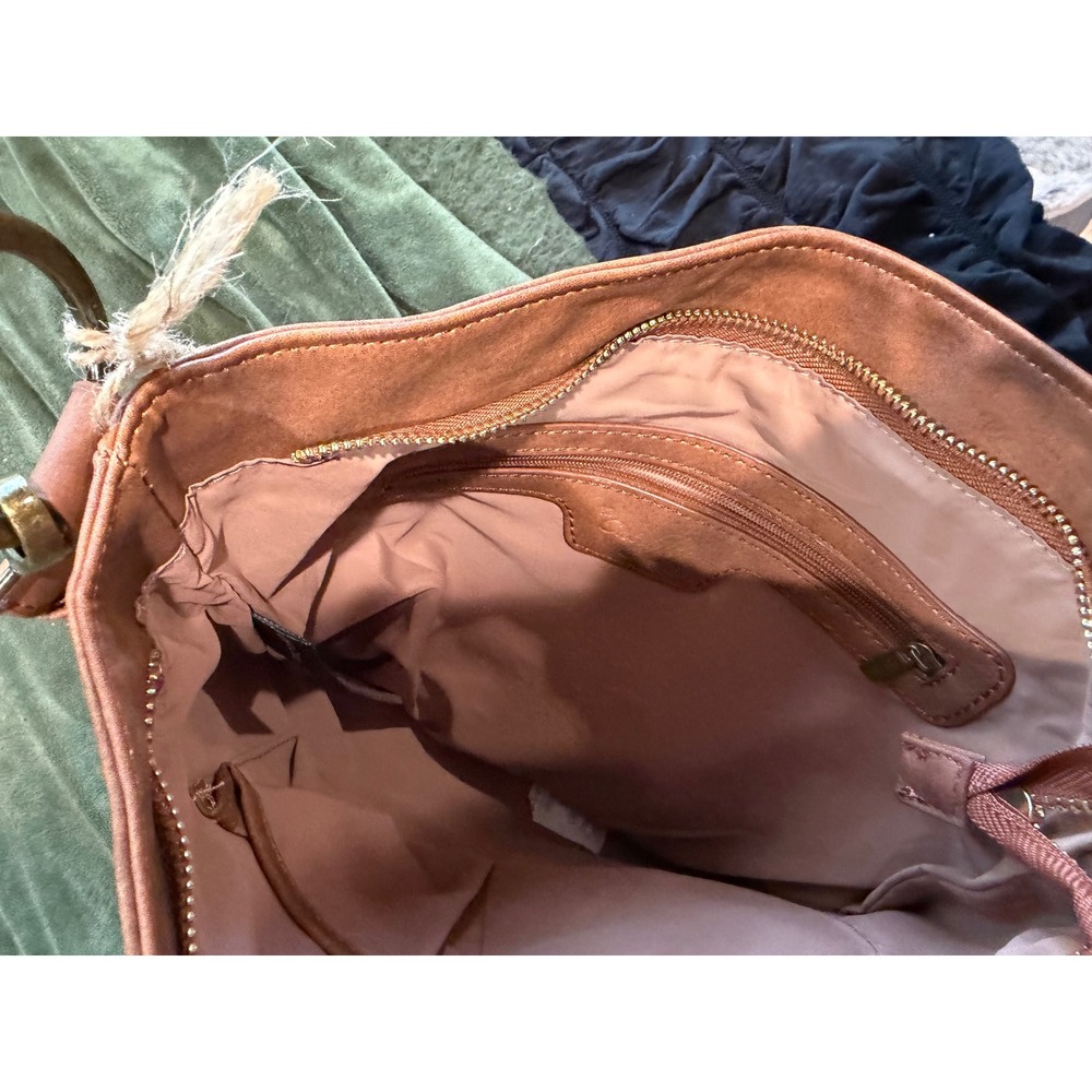 NWT catchfly Southwestern Embroidered Leather Crossbody Bag Brown Desert Boho - Picture 10 of 14